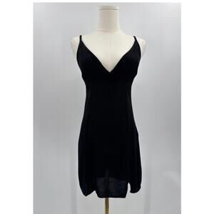 Kimchi Blue Black Slip Dress Strappy Open Back Tie Adjustable Straps Size Large